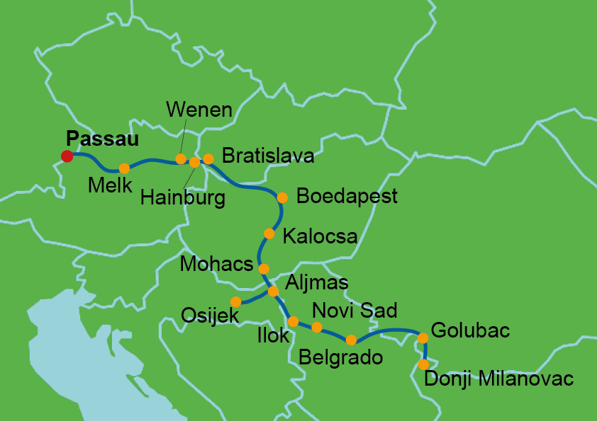 Donau XL Riviercruise 2027 Route